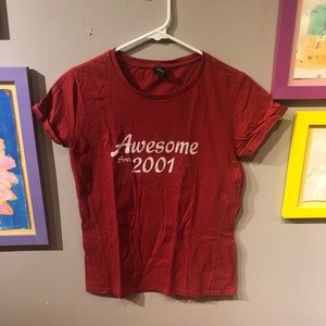 Awesome Since 2001 Novelty Small Red Maroon T-shirt